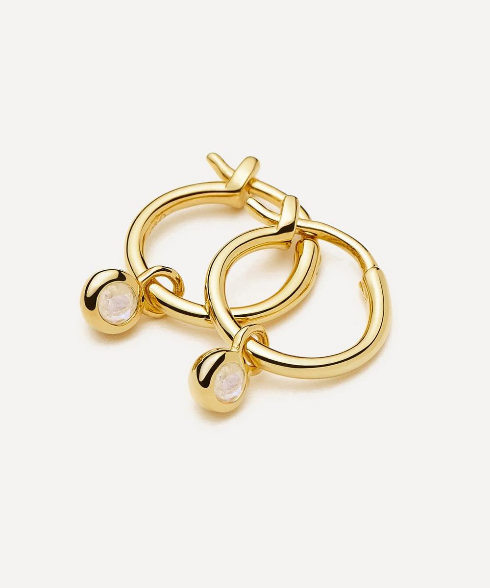 Liberty London Missoma 18ct Gold-Plated Vermeil Silver June Birthstone Mini Charm Hoop Earrings