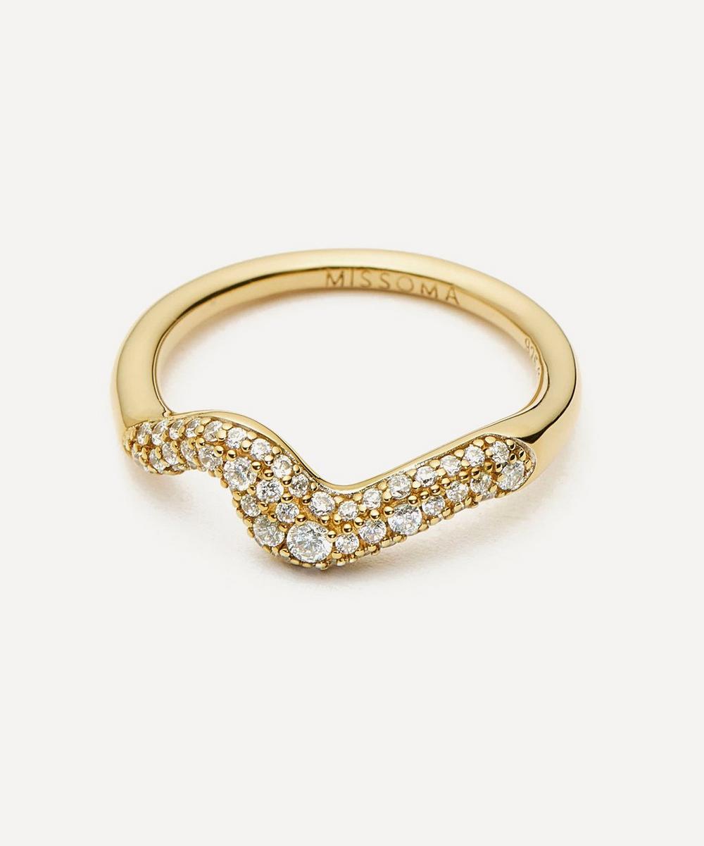 liberty london Missoma 18ct Gold-Plated Vermeil Silver Molten Snow Double Statement Ring
