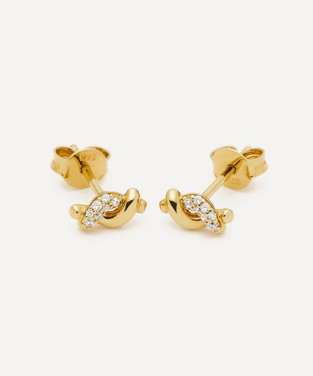 liberty london Missoma 18ct Gold-Plated Vermeil Silver Molten Snow Stud Earrings