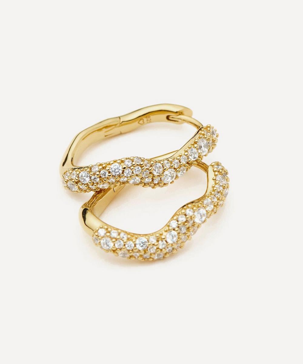 liberty london Missoma 18ct Gold-Plated Vermeil Silver Molten Snow Small Hoop Earrings