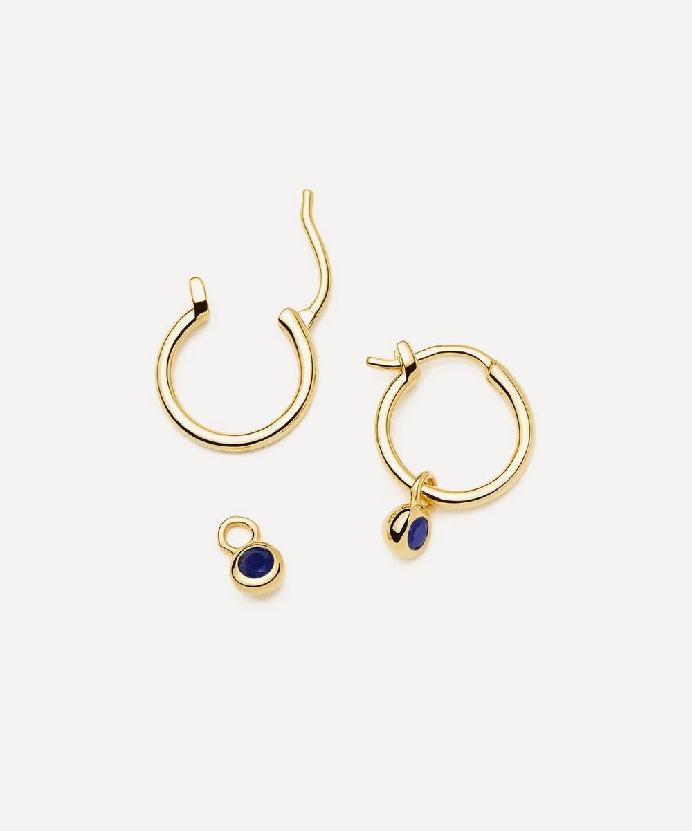 liberty london Missoma 18ct Gold-Plated Vermeil Silver September Birthstone Mini Charm Hoop Earrings