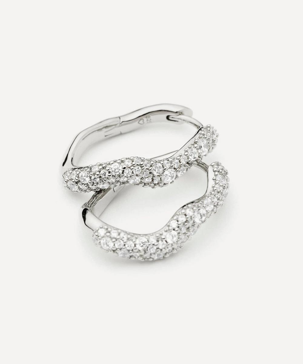 liberty london Missoma Silver Molten Snow Small Hoop Earrings