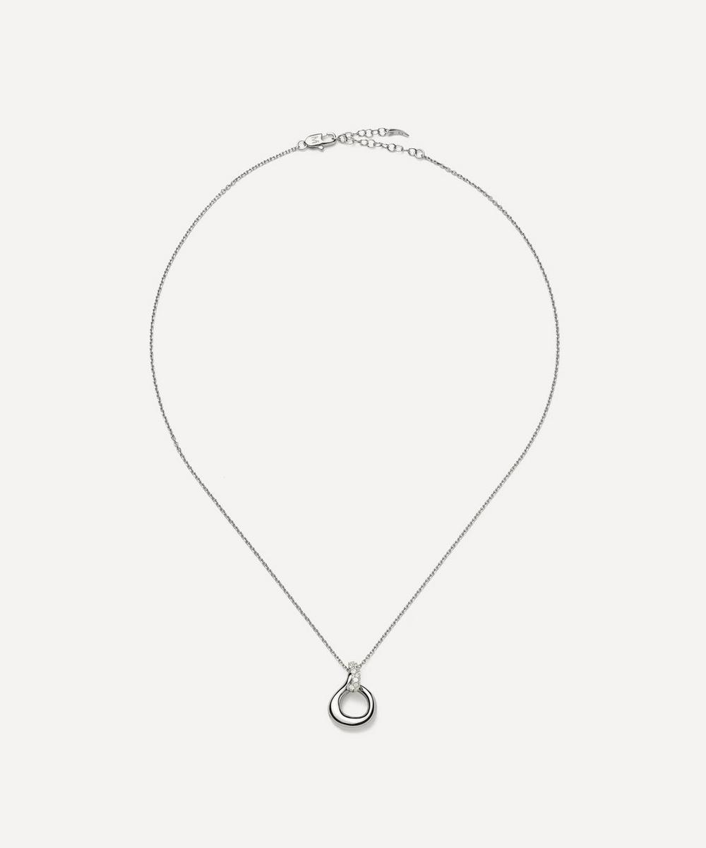 liberty london Missoma Silver Molten Snow Twisted Pendant Necklace