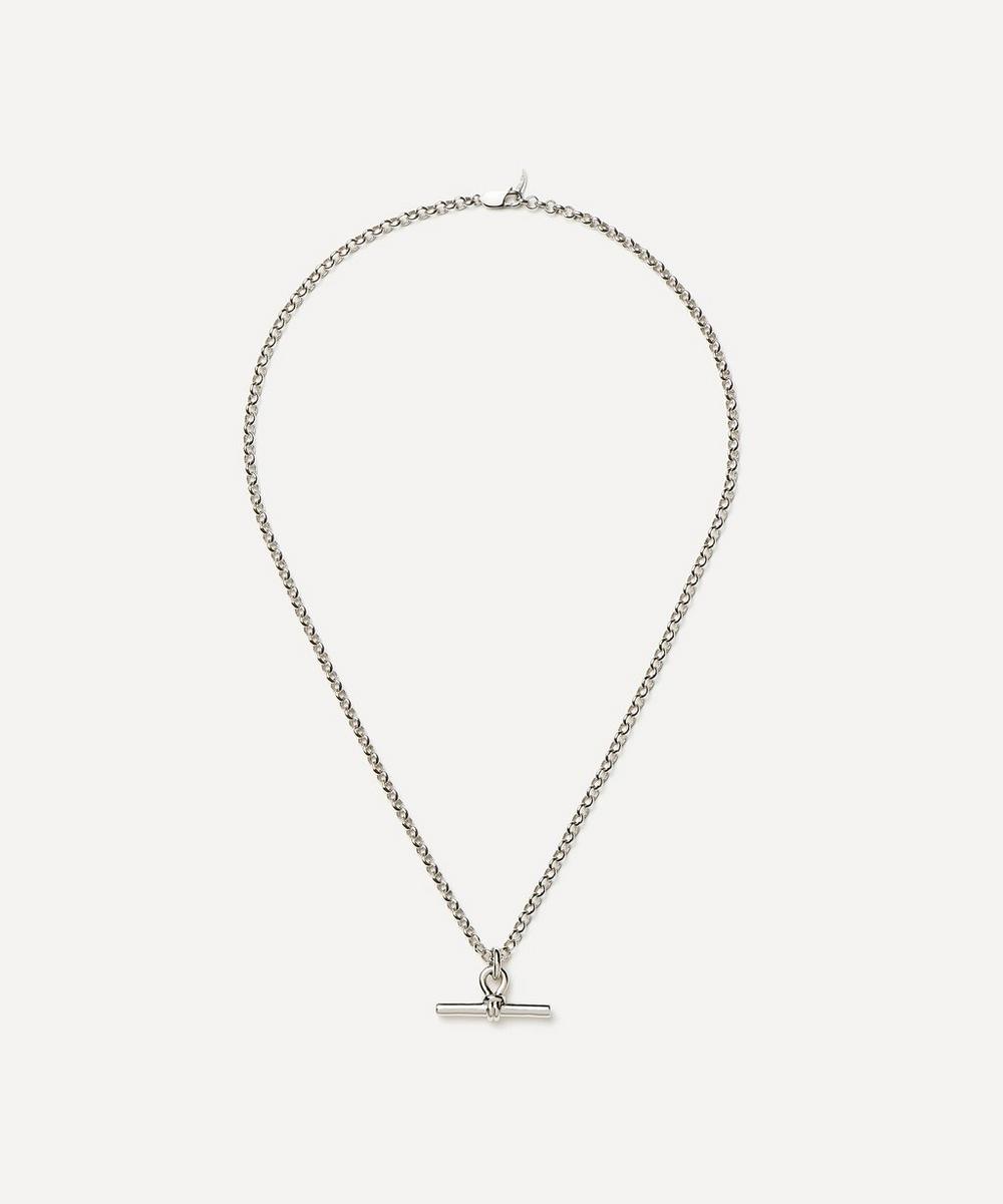 liberty london Missoma Silver-Plated Chunky T-Bar Pendant Necklace