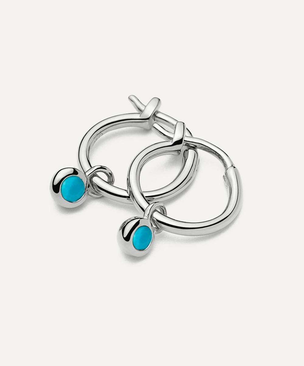 Liberty London Missoma Sterling Silver December Birthstone Mini Charm Hoop Earrings