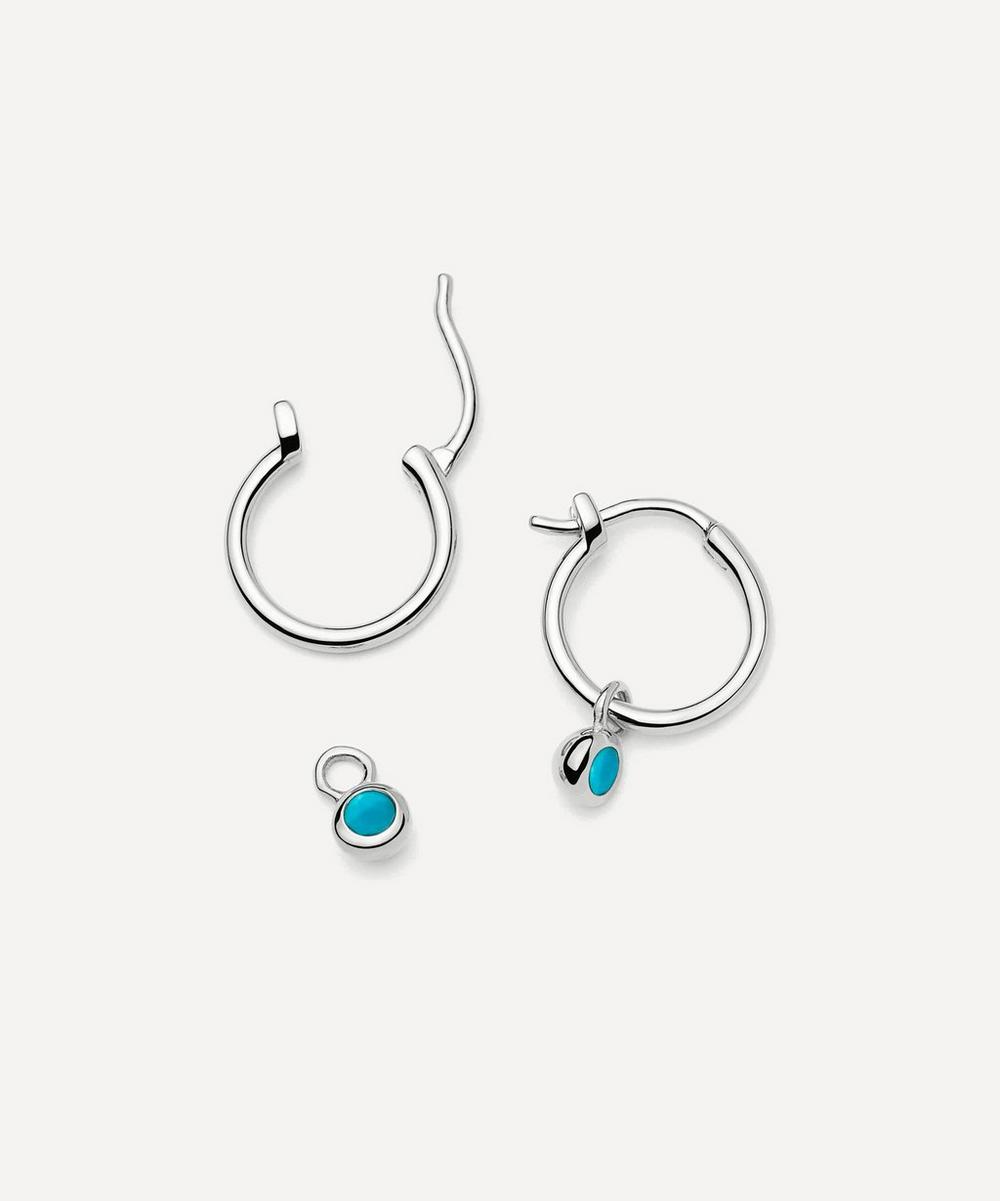 liberty london Missoma Sterling Silver December Birthstone Mini Charm Hoop Earrings