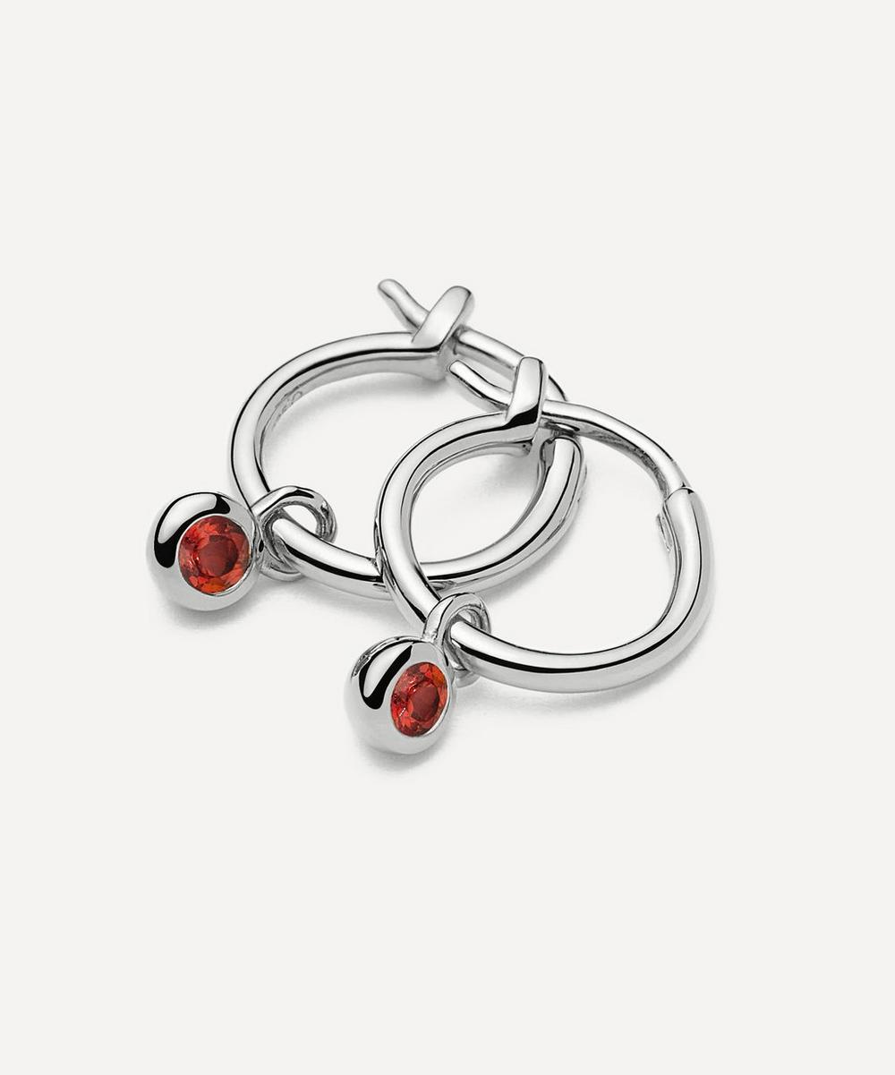 Liberty London Missoma Sterling Silver January Birthstone Mini Charm Hoop Earrings