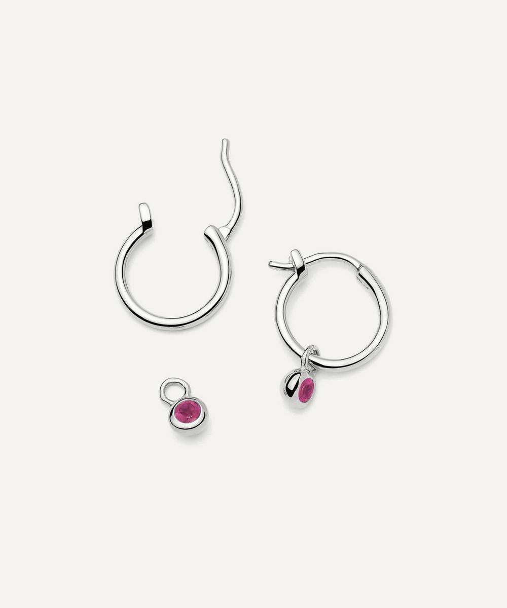 liberty london Missoma Sterling Silver July Birthstone Mini Charm Hoop Earrings
