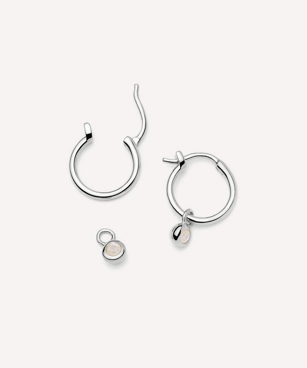 liberty london Missoma Sterling Silver June Birthstone Mini Charm Hoop Earrings