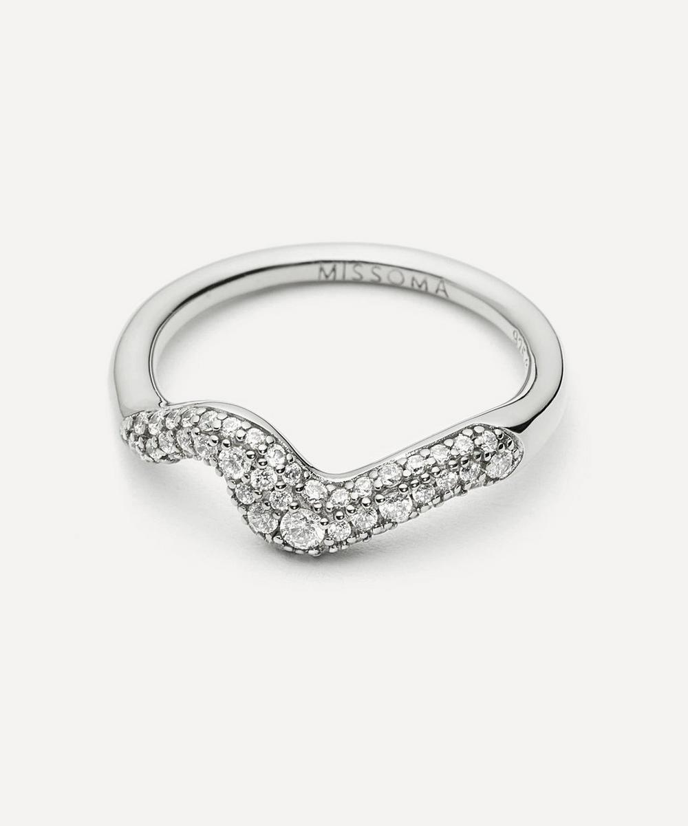 Liberty London Missoma Sterling Silver Molten Snow Double Statement Ring