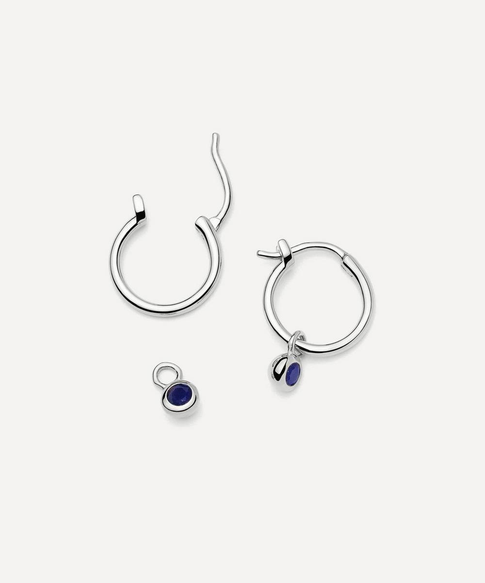 liberty london Missoma Sterling Silver September Birthstone Mini Charm Hoop Earrings