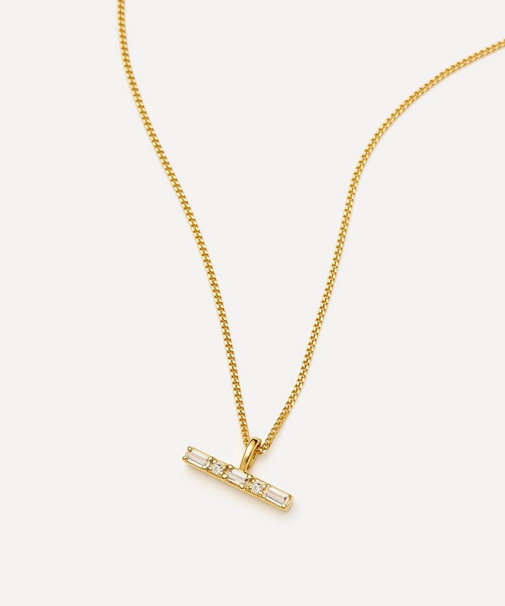 Liberty London Missoma X Lucy Williams Mixed Metal T-Bar Stone Pendant Necklace