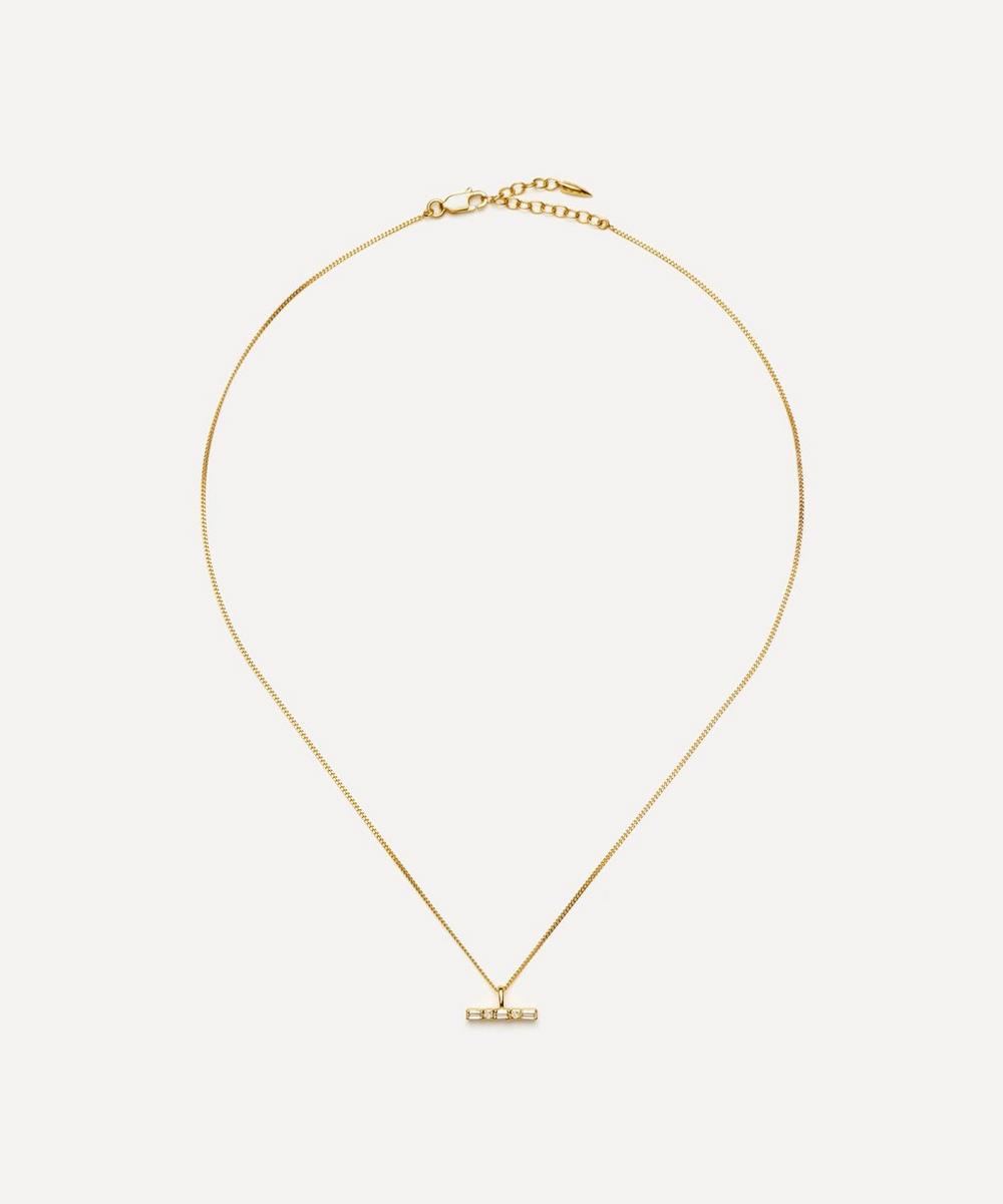liberty london Missoma X Lucy Williams Mixed Metal T-Bar Stone Pendant Necklace