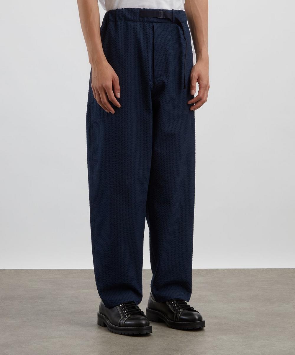 Liberty London Moncler Dark Blue Seersucker Trousers