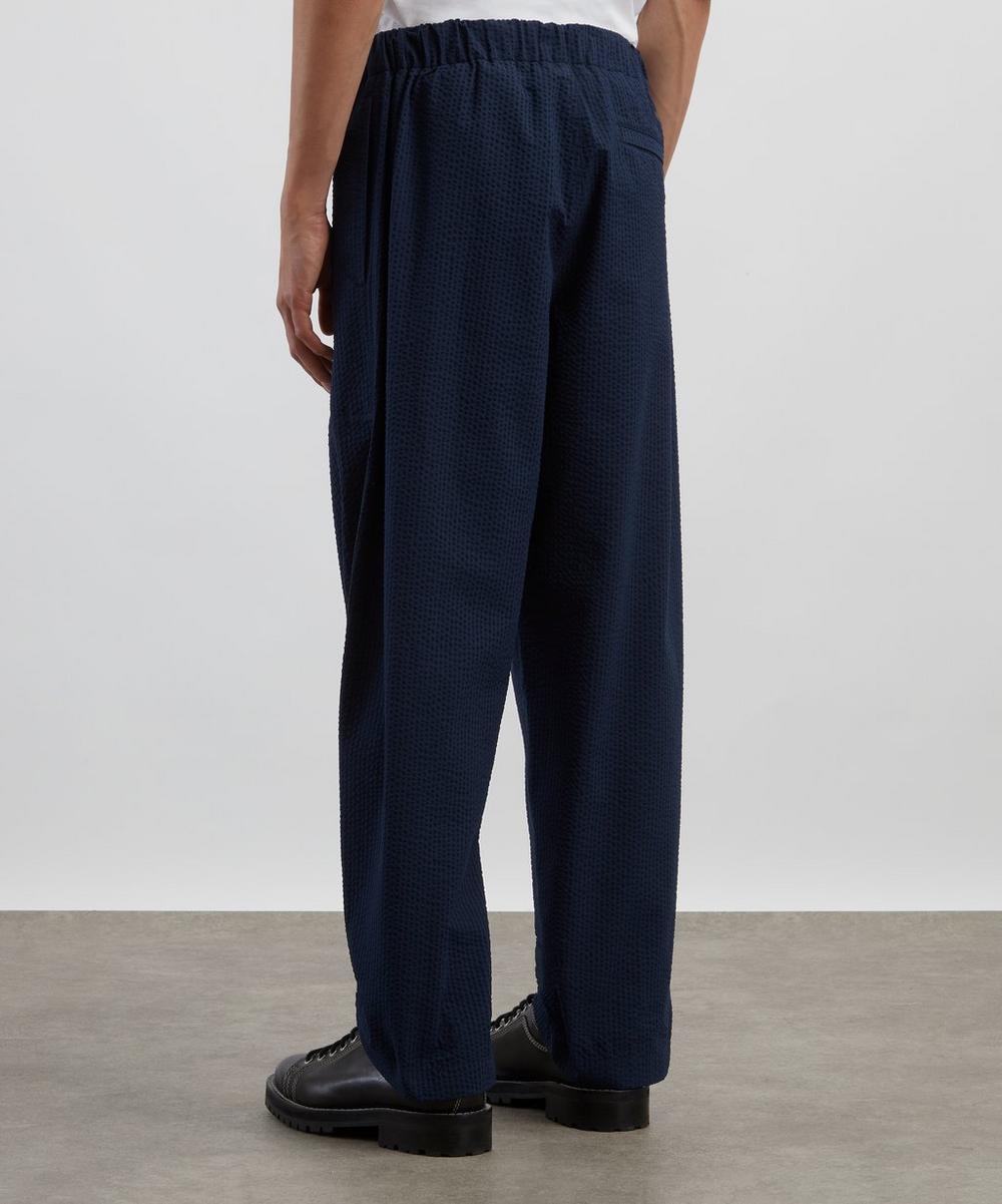 Liberty London Moncler Dark Blue Seersucker Trousers