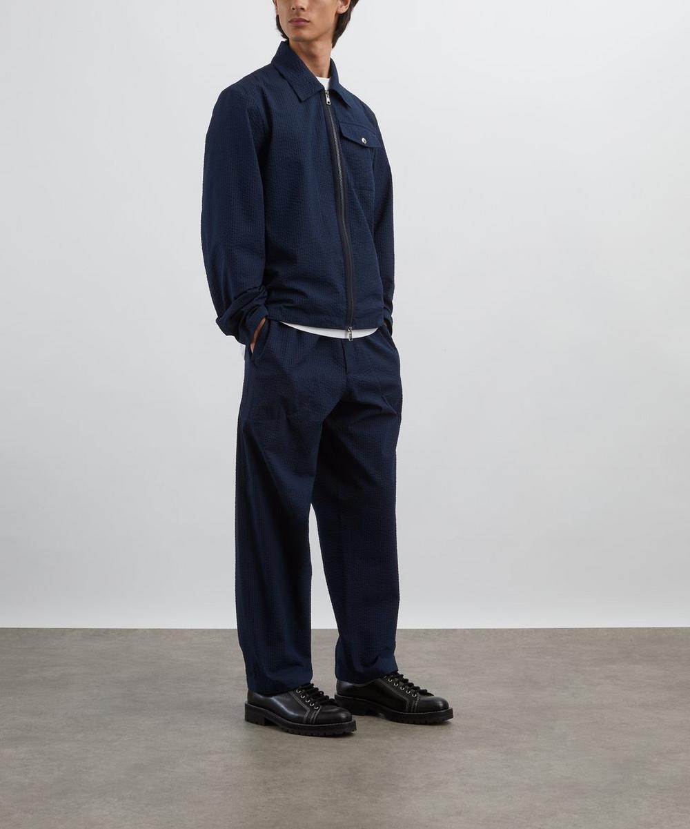 liberty london Moncler Dark Blue Seersucker Trousers