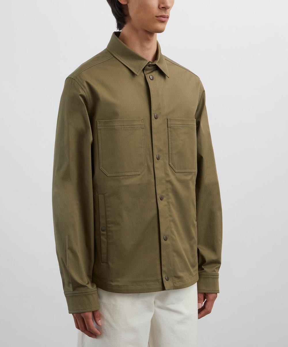 Liberty London Moncler Olive Cotton Gabardine Shirt Jacket