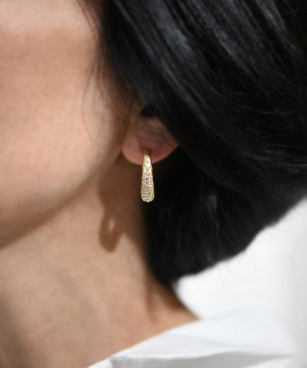 liberty london Nada Ghazal 18ct Gold Doors of Opportunity The Arch Power Mini Hoop Earrings