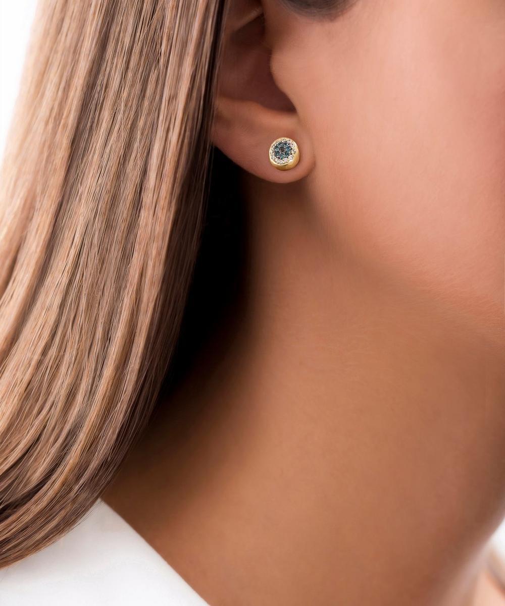 liberty london Nada Ghazal 18ct Gold Small Healing Eye Stud Earrings