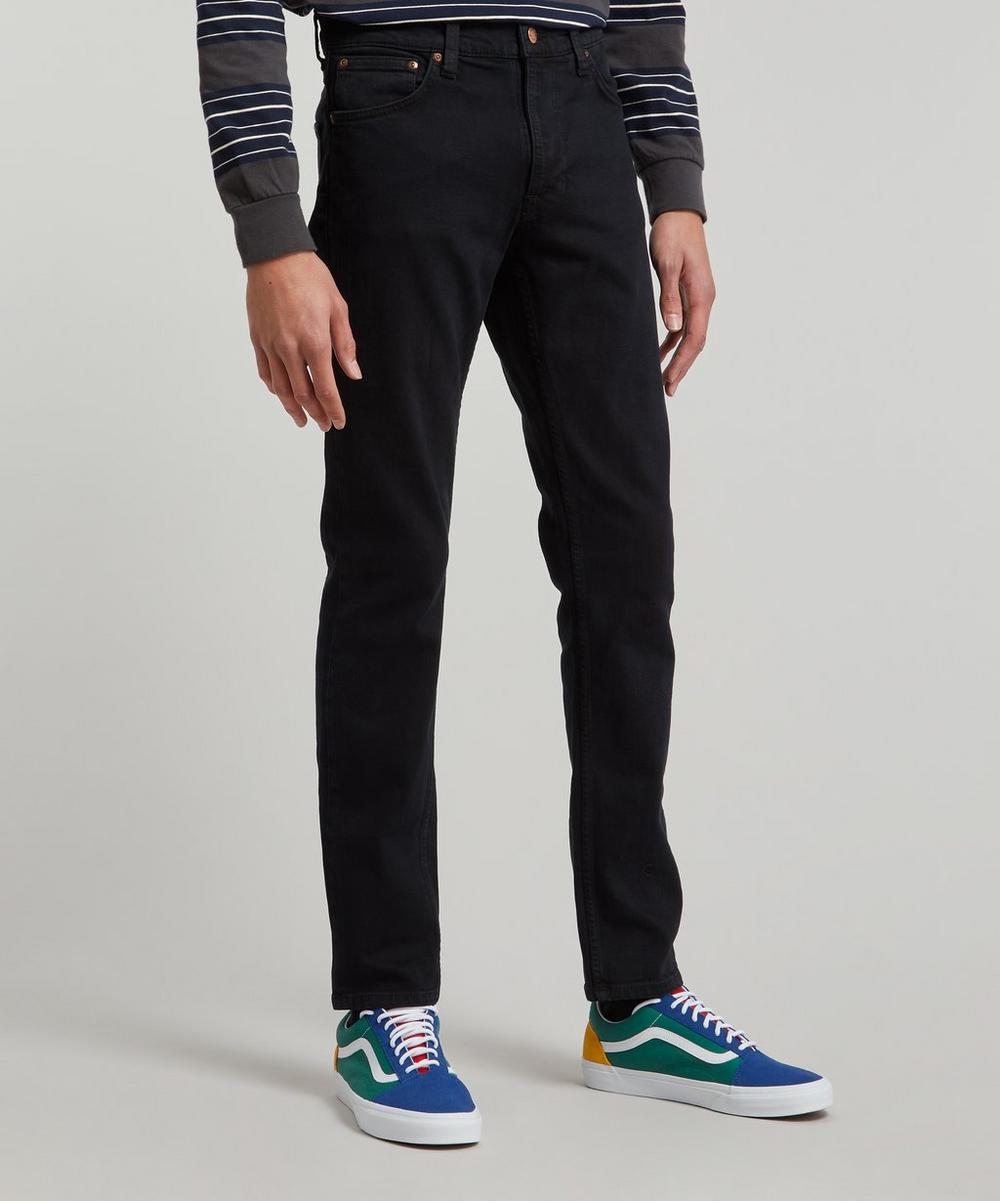 liberty london Nudie Jeans Lean Dean Black Skies Jeans