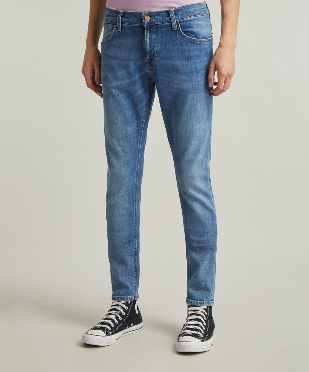 Liberty London Nudie Jeans Lean Dean Lost Orange Jeans