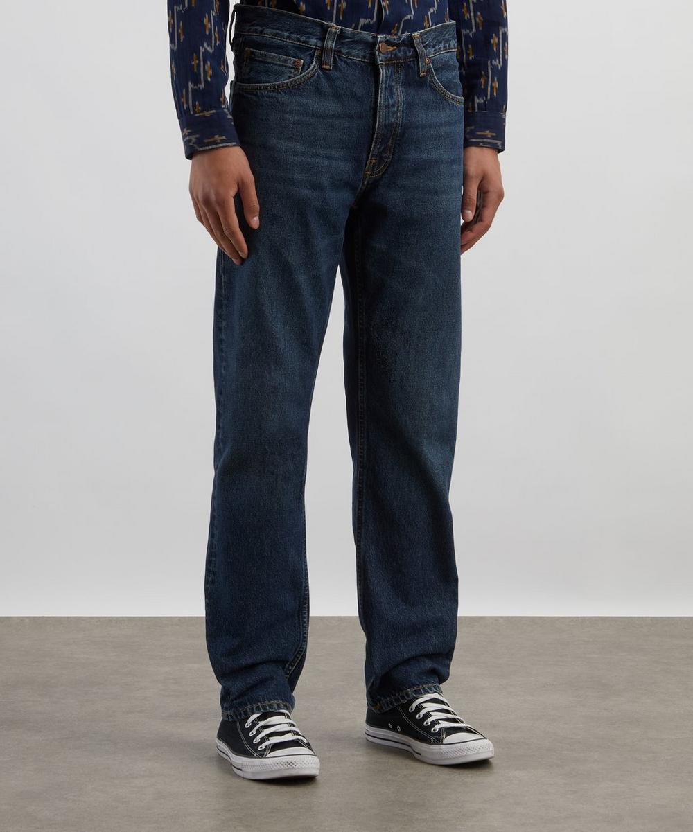 Liberty London Nudie Jeans Rad Rufus Blue Soil Straight-Leg Jeans