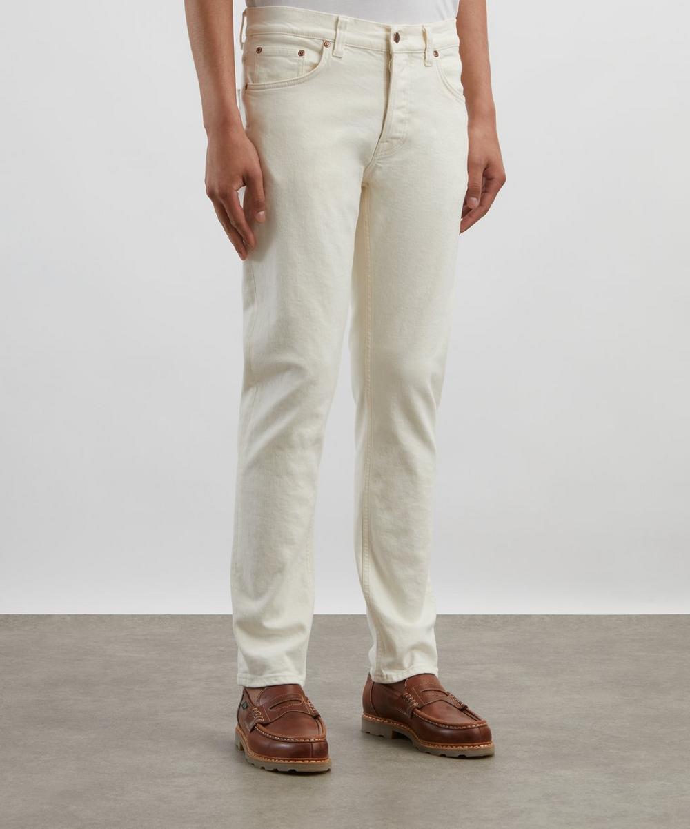 Liberty London Nudie Jeans Solid Ollie Ivory Slim-Fit Jeans