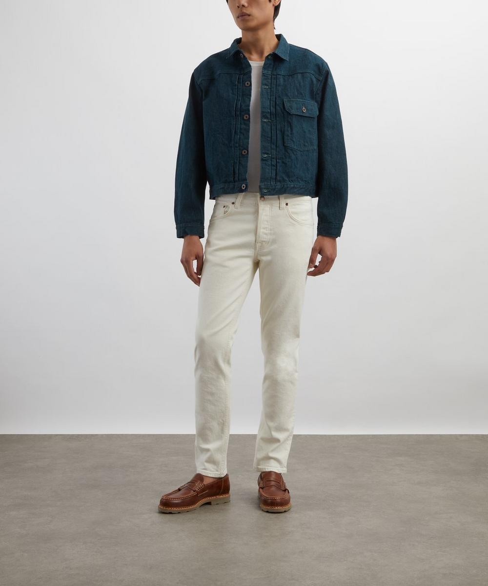 liberty london Nudie Jeans Solid Ollie Ivory Slim-Fit Jeans