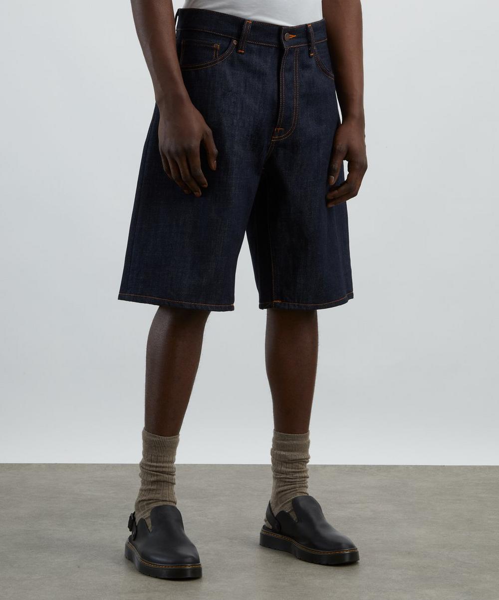 Liberty London Nudie Jeans Zeb Dry Streaky Denim Shorts