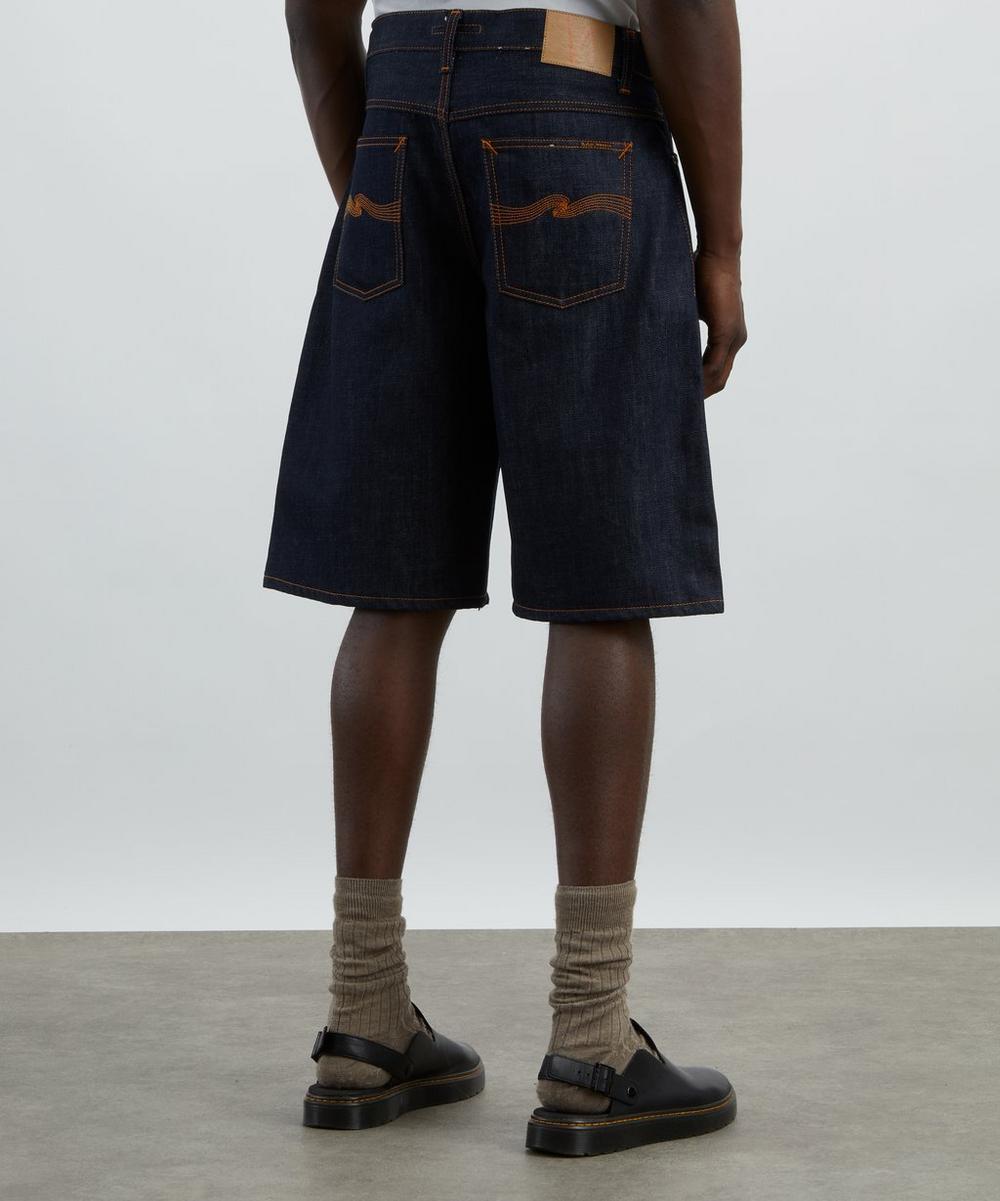 Liberty London Nudie Jeans Zeb Dry Streaky Denim Shorts