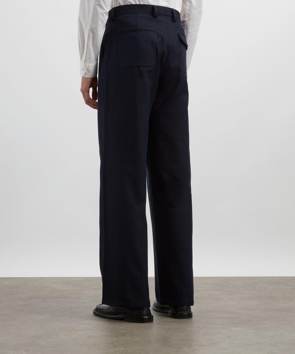 Liberty London Oliver Spencer Navy Orsman Wide-Leg Trousers