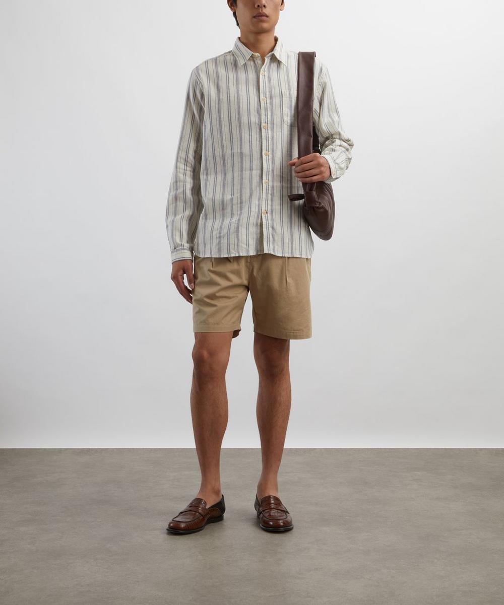 liberty london Oliver Spencer New York Special Lockwood White-Blue Shirt