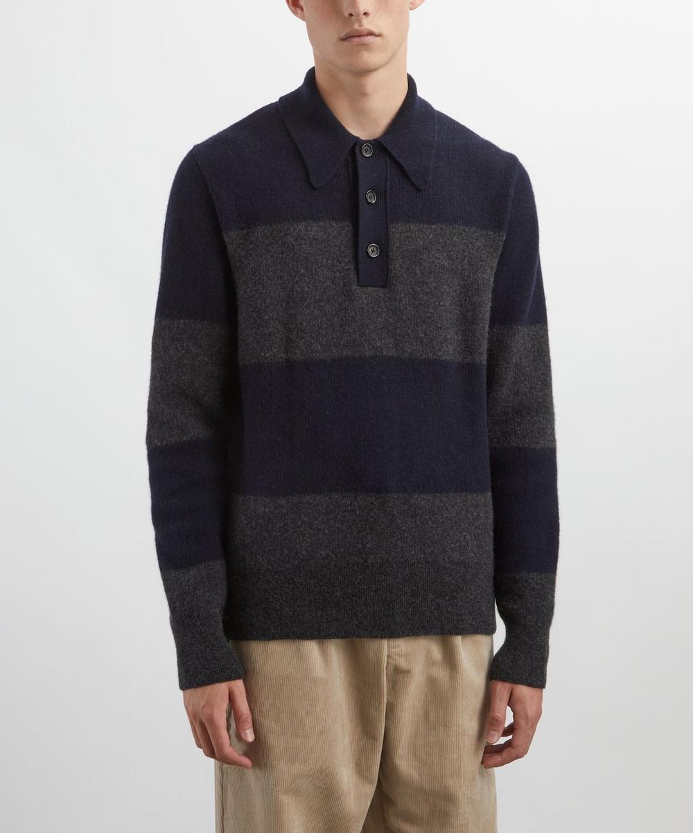 Liberty London Oliver Spencer Wren Knitted Polo Shirt