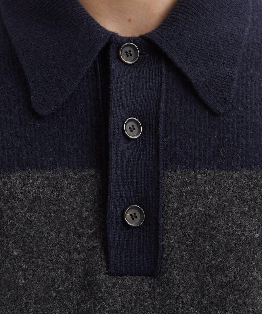 Liberty London Oliver Spencer Wren Knitted Polo Shirt