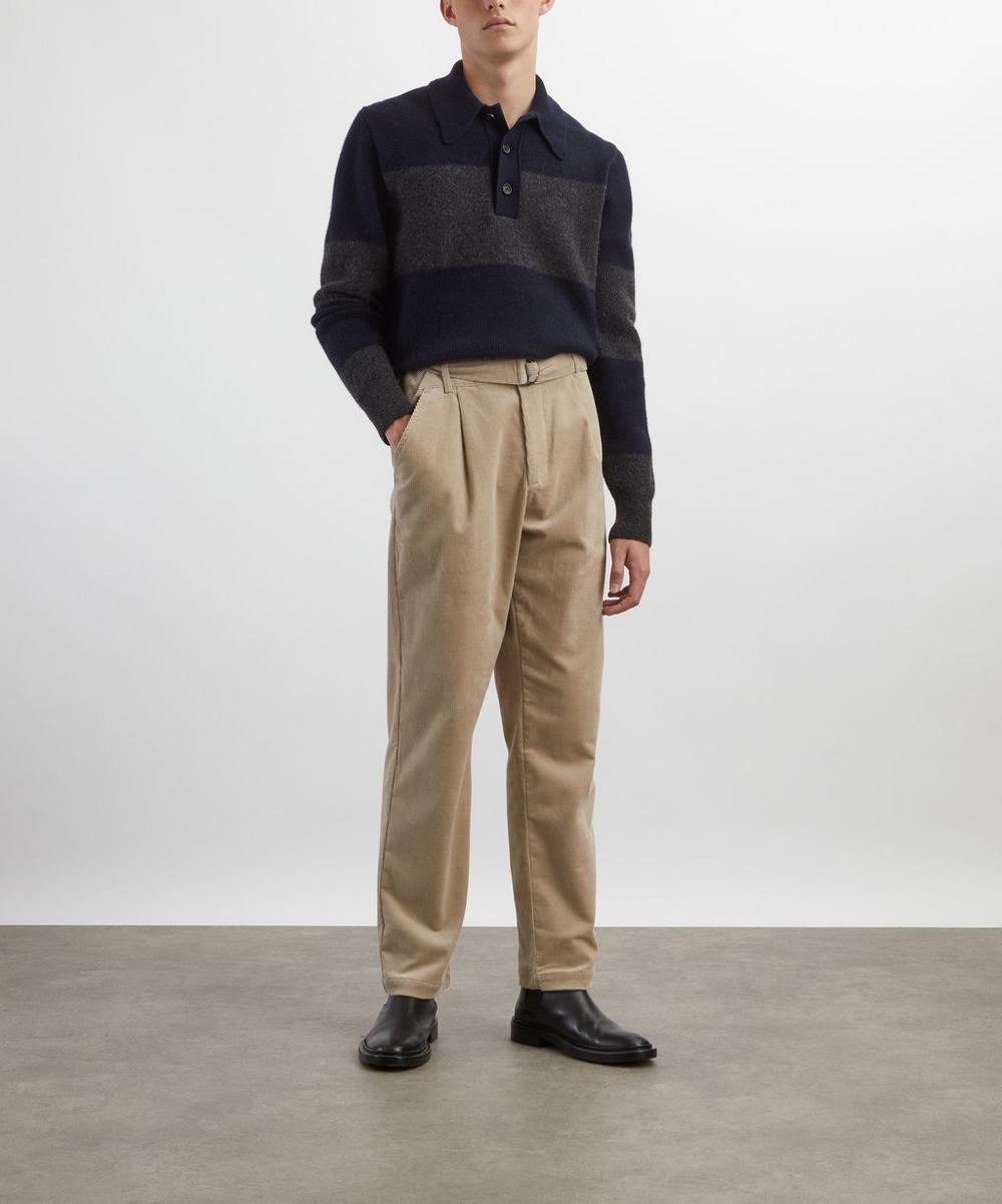 liberty london Oliver Spencer Wren Knitted Polo Shirt