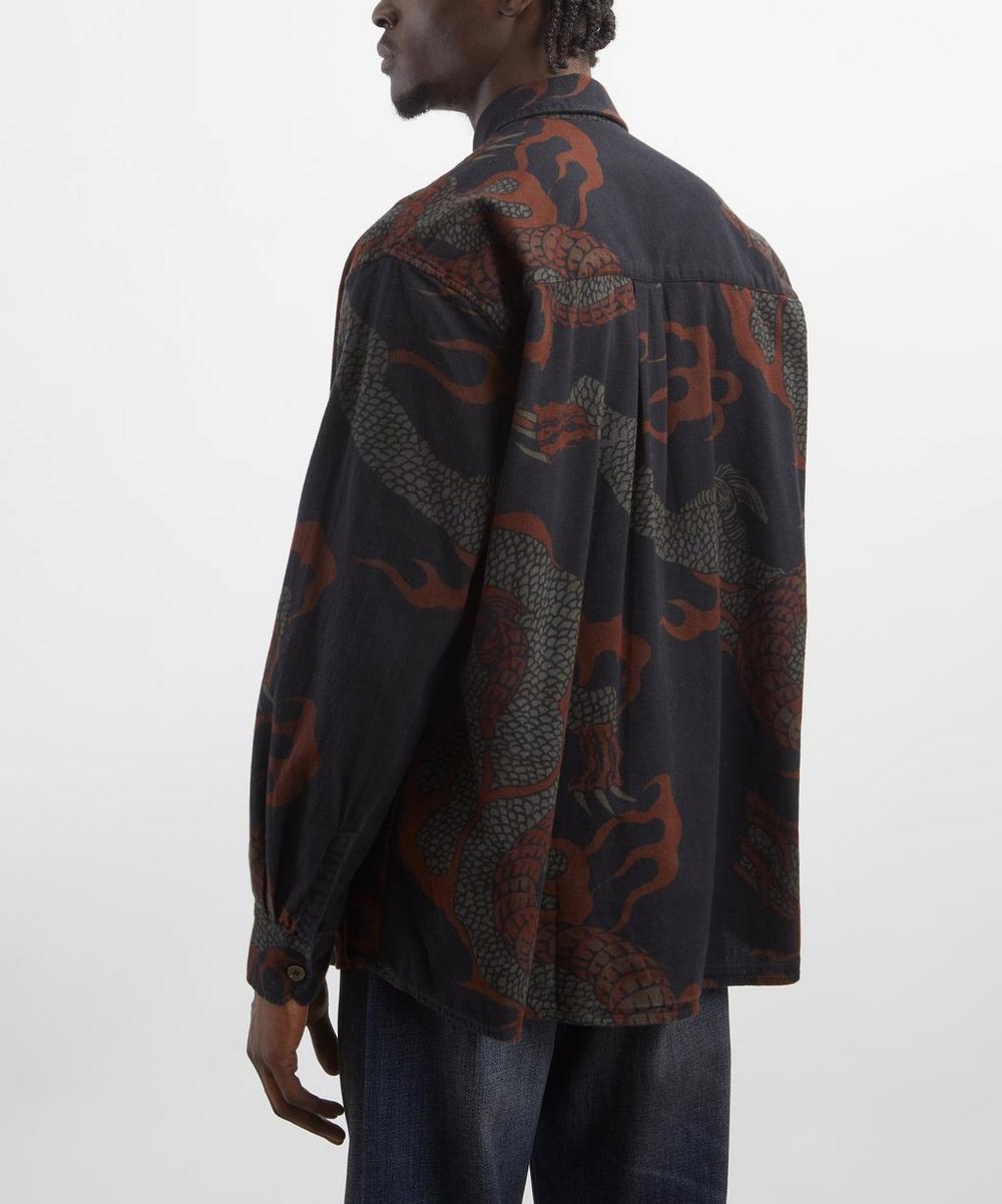 Liberty London Our Legacy Above Brown Abstract Snake Shirt
