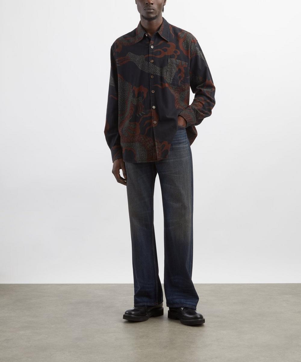 liberty london Our Legacy Above Brown Abstract Snake Shirt