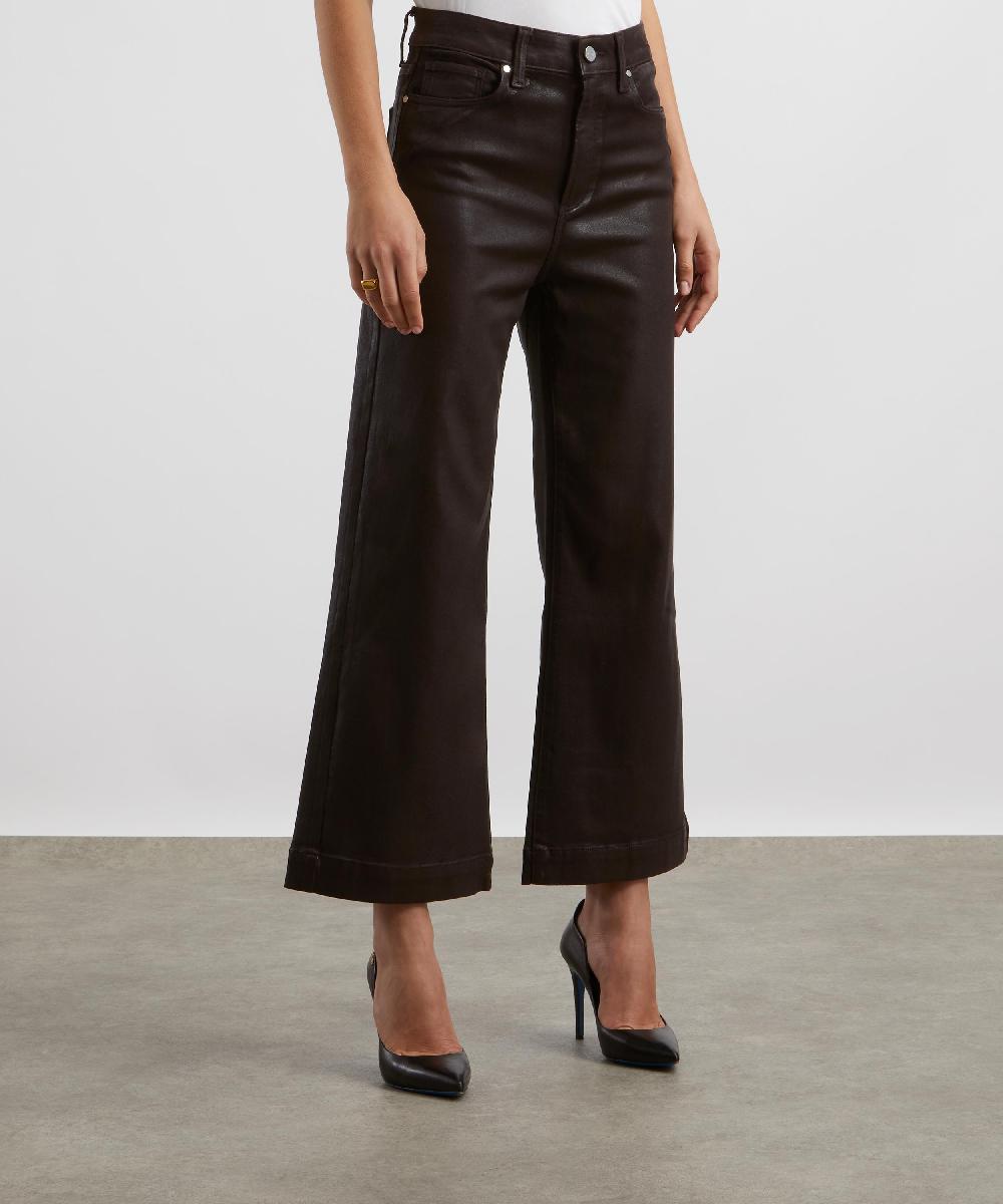 Liberty London Paige Anessa Wide Leg Jeans In Chicory Coffee Luxe Coating