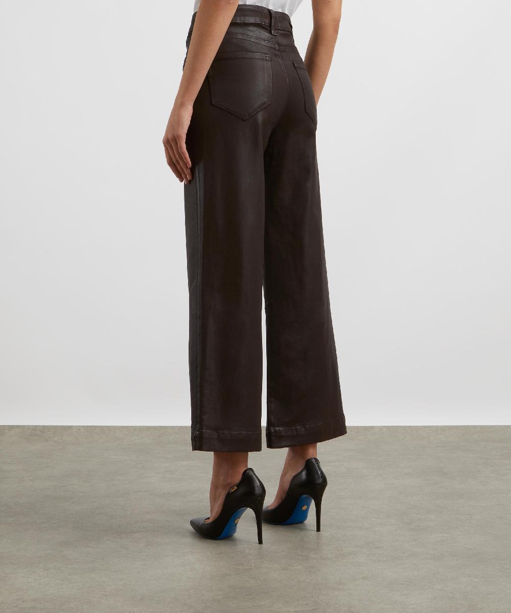 Liberty London Paige Anessa Wide Leg Jeans In Chicory Coffee Luxe Coating