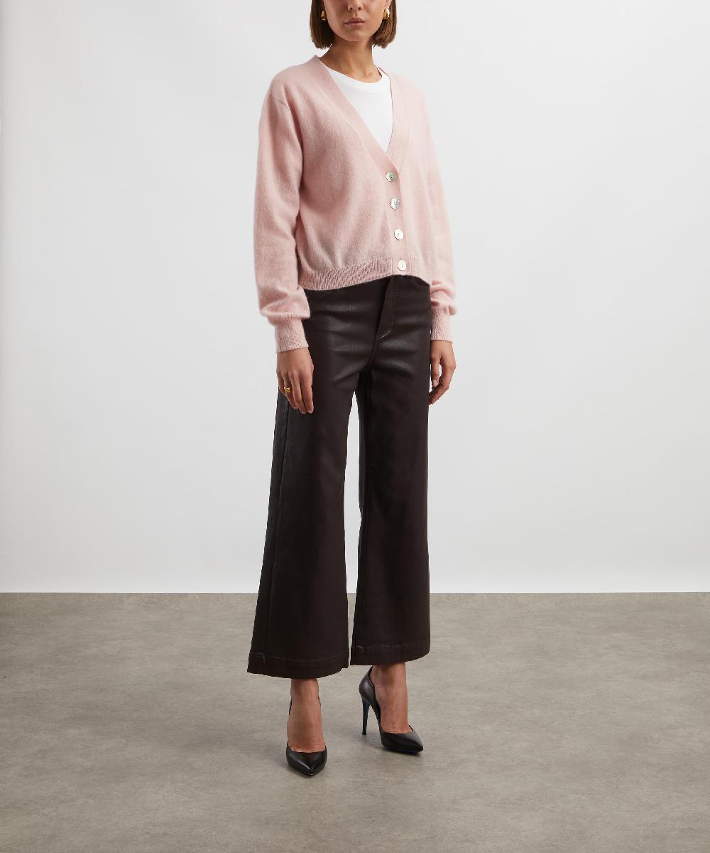 liberty london Paige Anessa Wide Leg Jeans in Chicory Coffee Luxe Coating