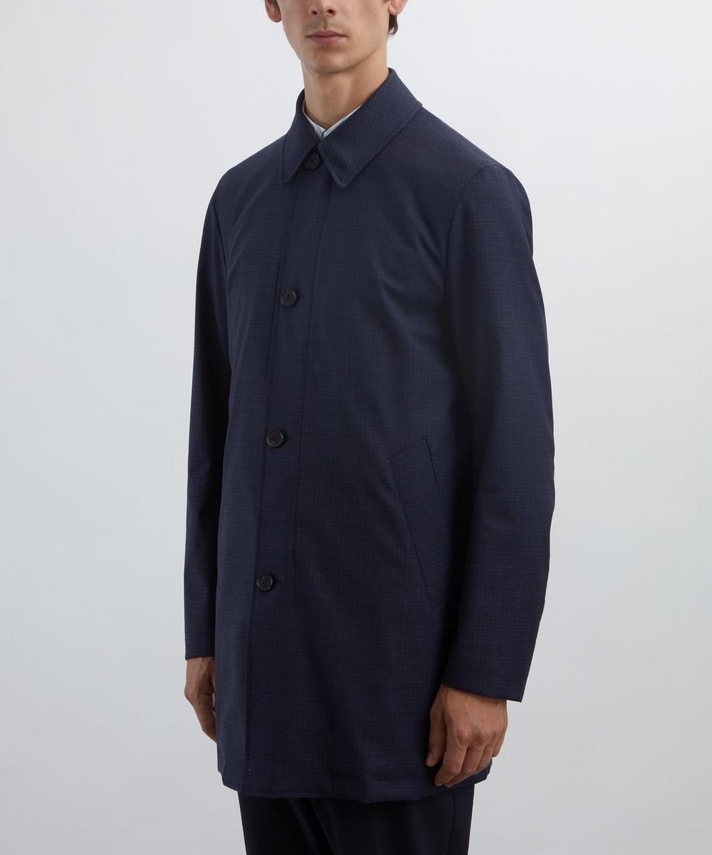 Liberty London Paul Smith Navy Plaid Mac Coat With Gilet