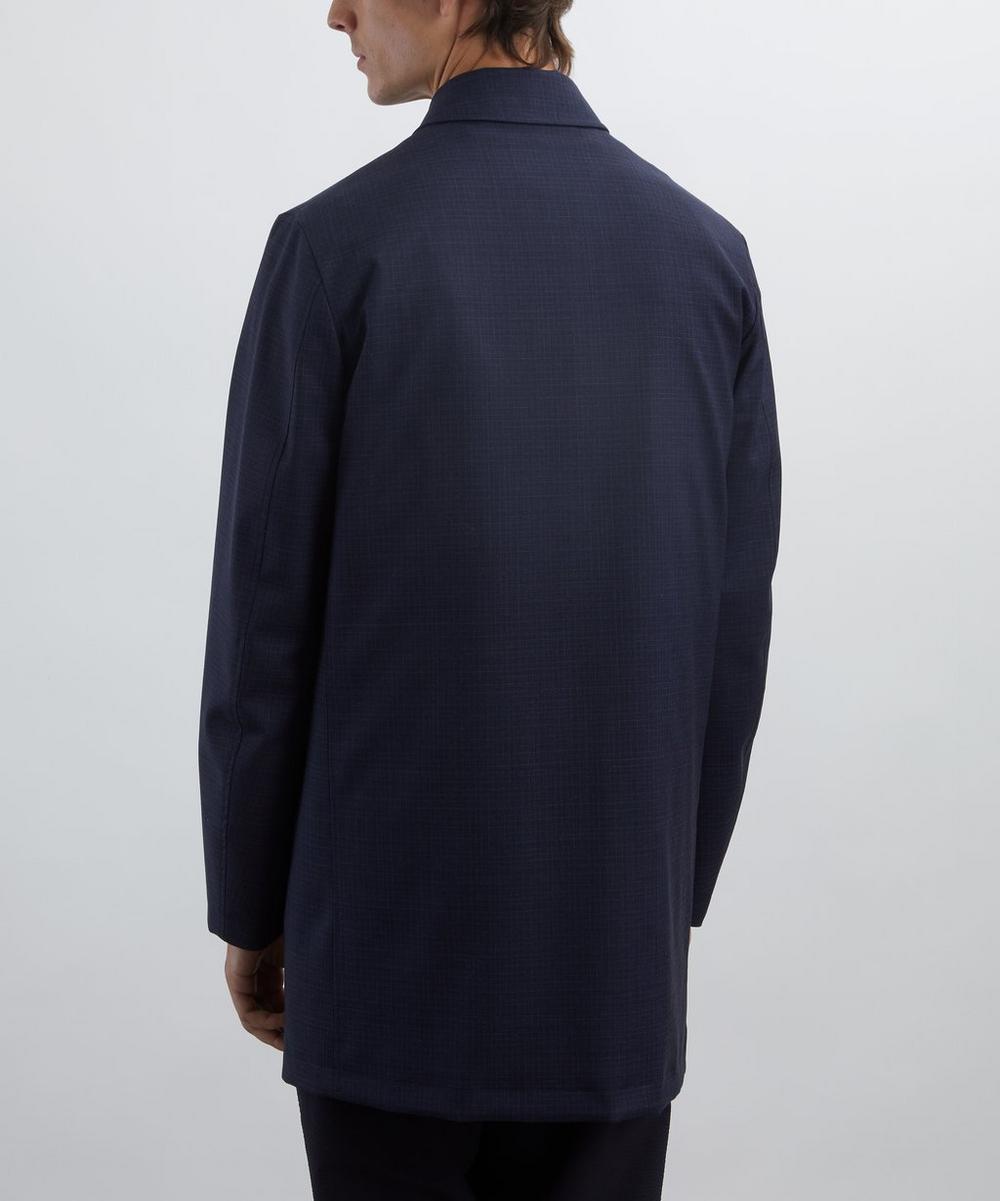 Liberty London Paul Smith Navy Plaid Mac Coat With Gilet