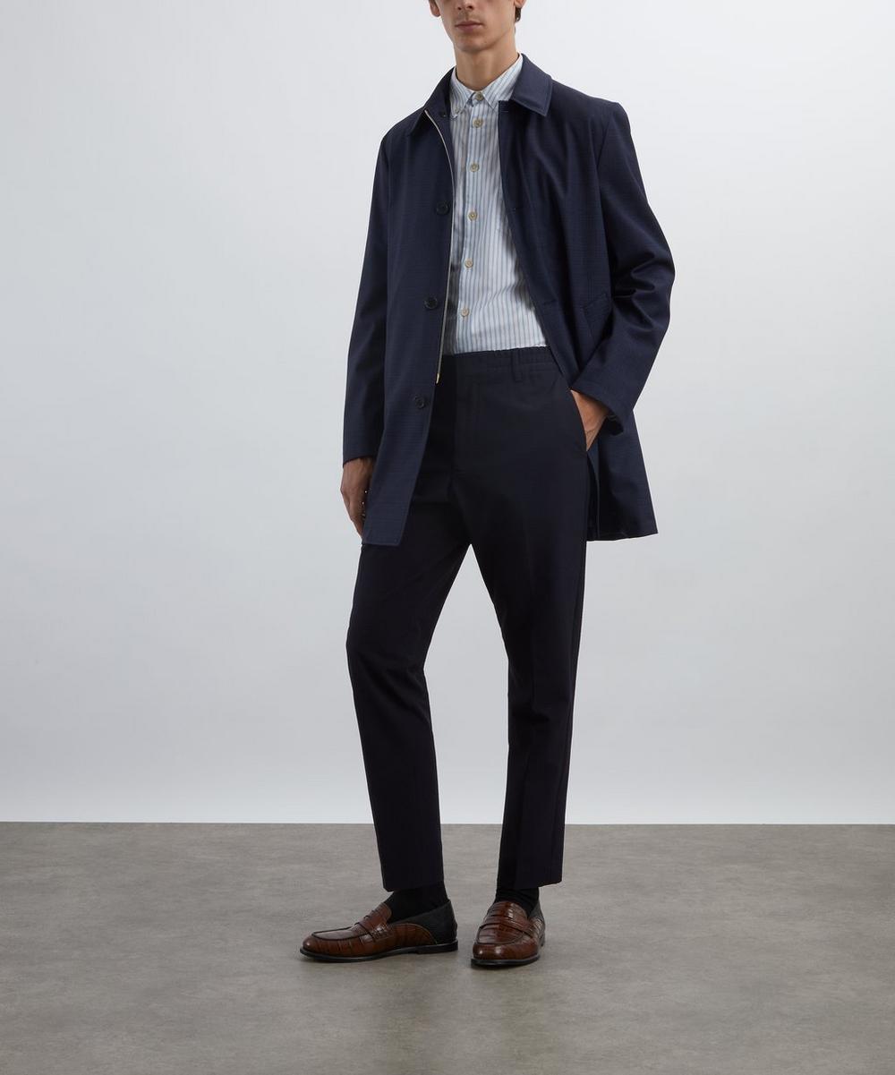 liberty london Paul Smith Navy Plaid Mac Coat with Gilet