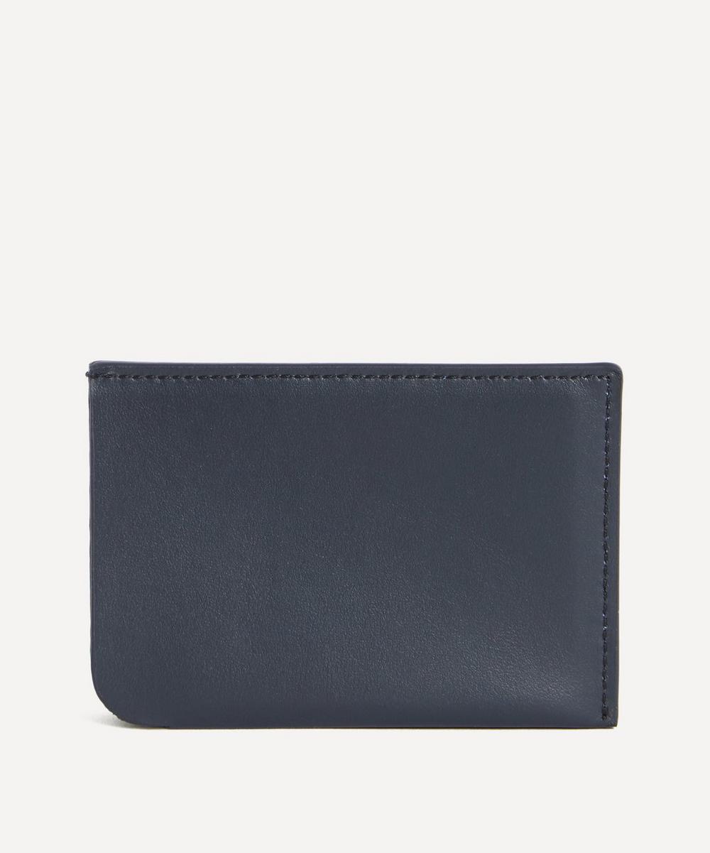 Liberty London Paul Smith Navy Woven Leather Signature Stripe Double Card Holder