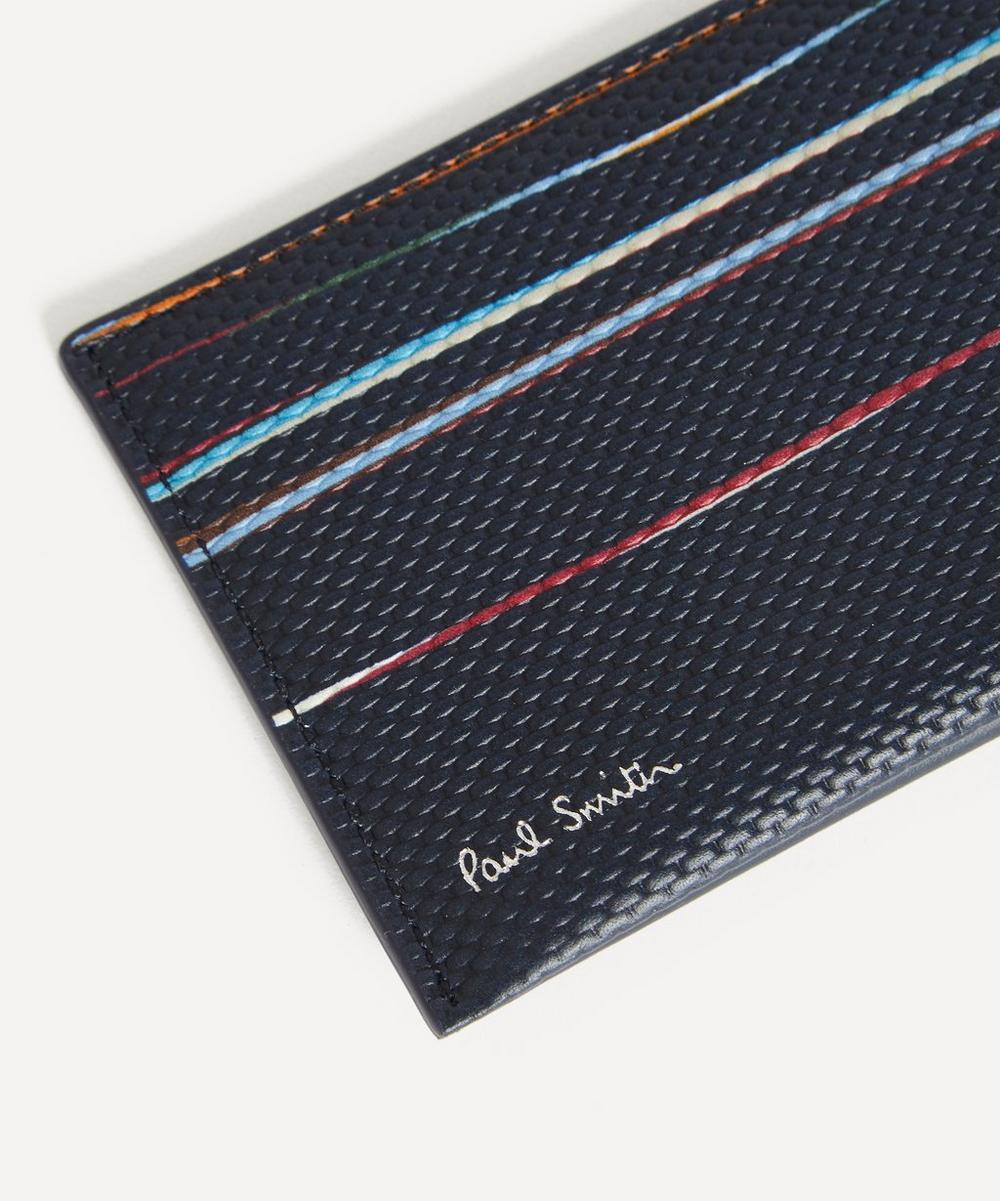 Liberty London Paul Smith Navy Woven Leather Signature Stripe Double Card Holder