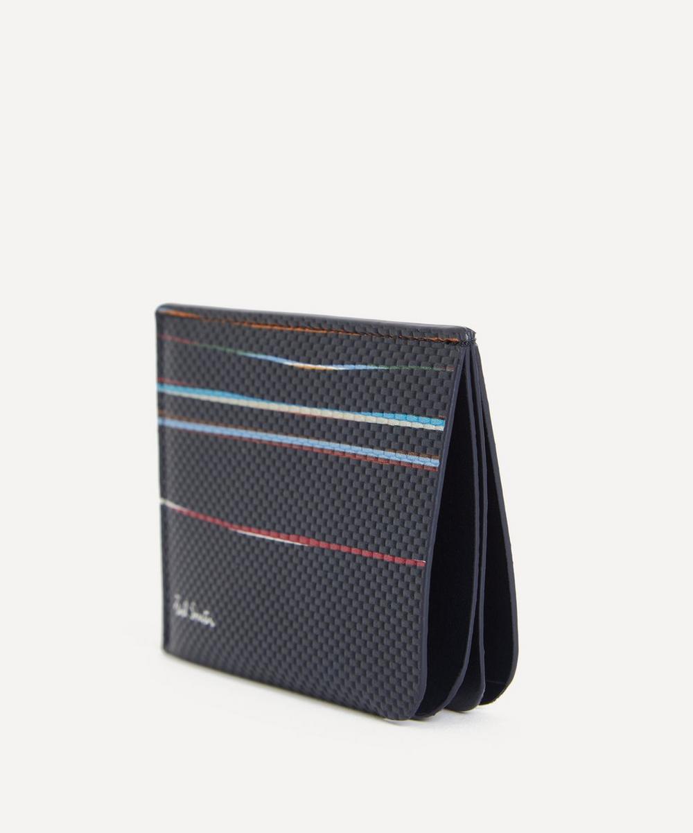 Liberty London Paul Smith Navy Woven Leather Signature Stripe Double Card Holder