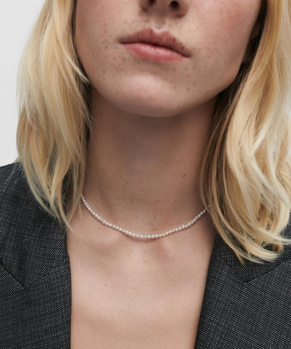 liberty london PDPAOLA 18ct Gold-Plated La Perla Essential Pearl Necklace