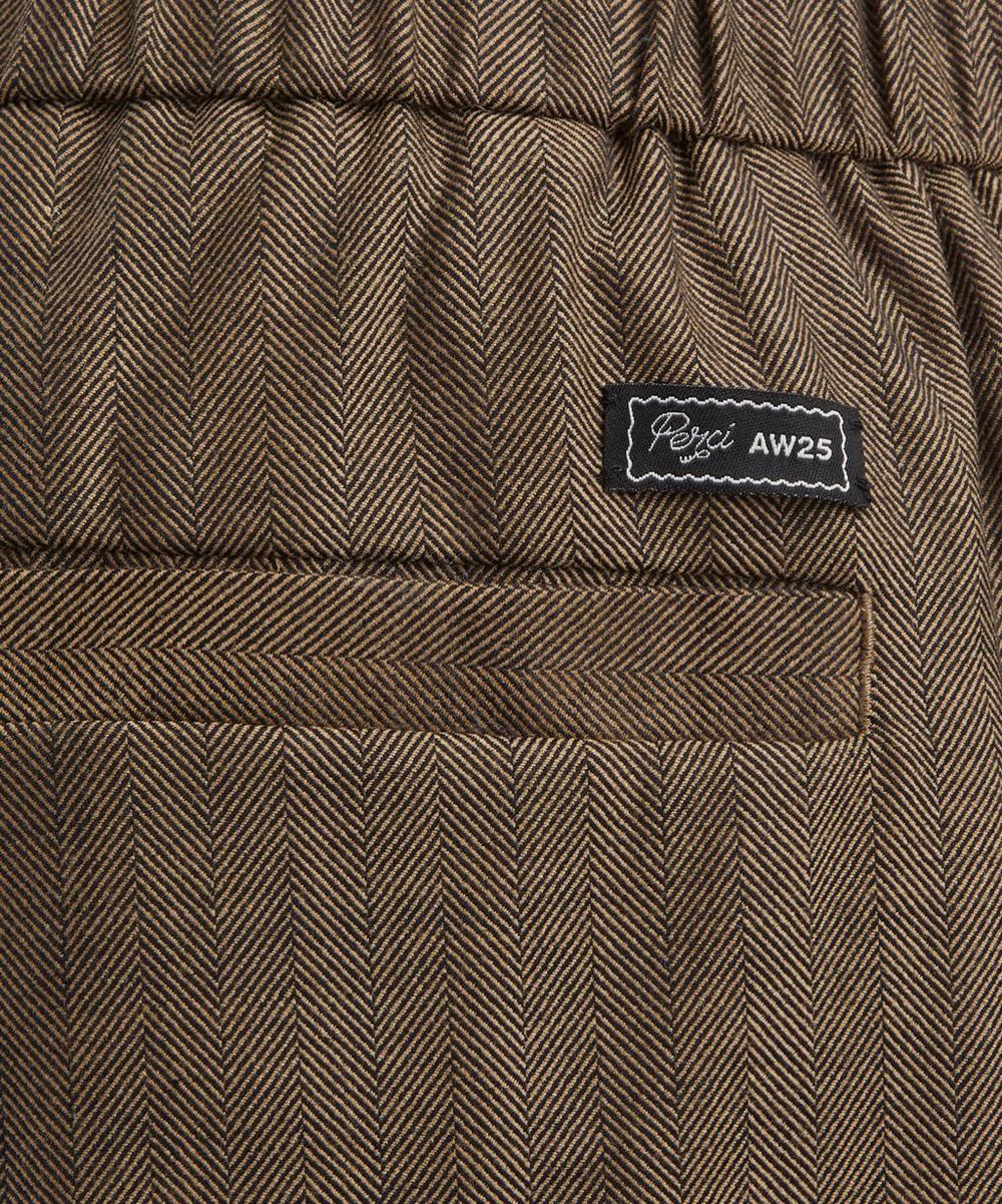 Liberty London Percival Grounds Herringbone Wool Relaxed Trousers