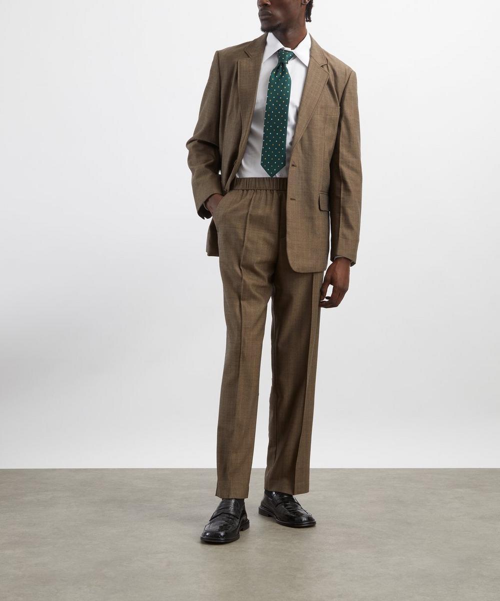 liberty london Percival Grounds Herringbone Wool Relaxed Trousers