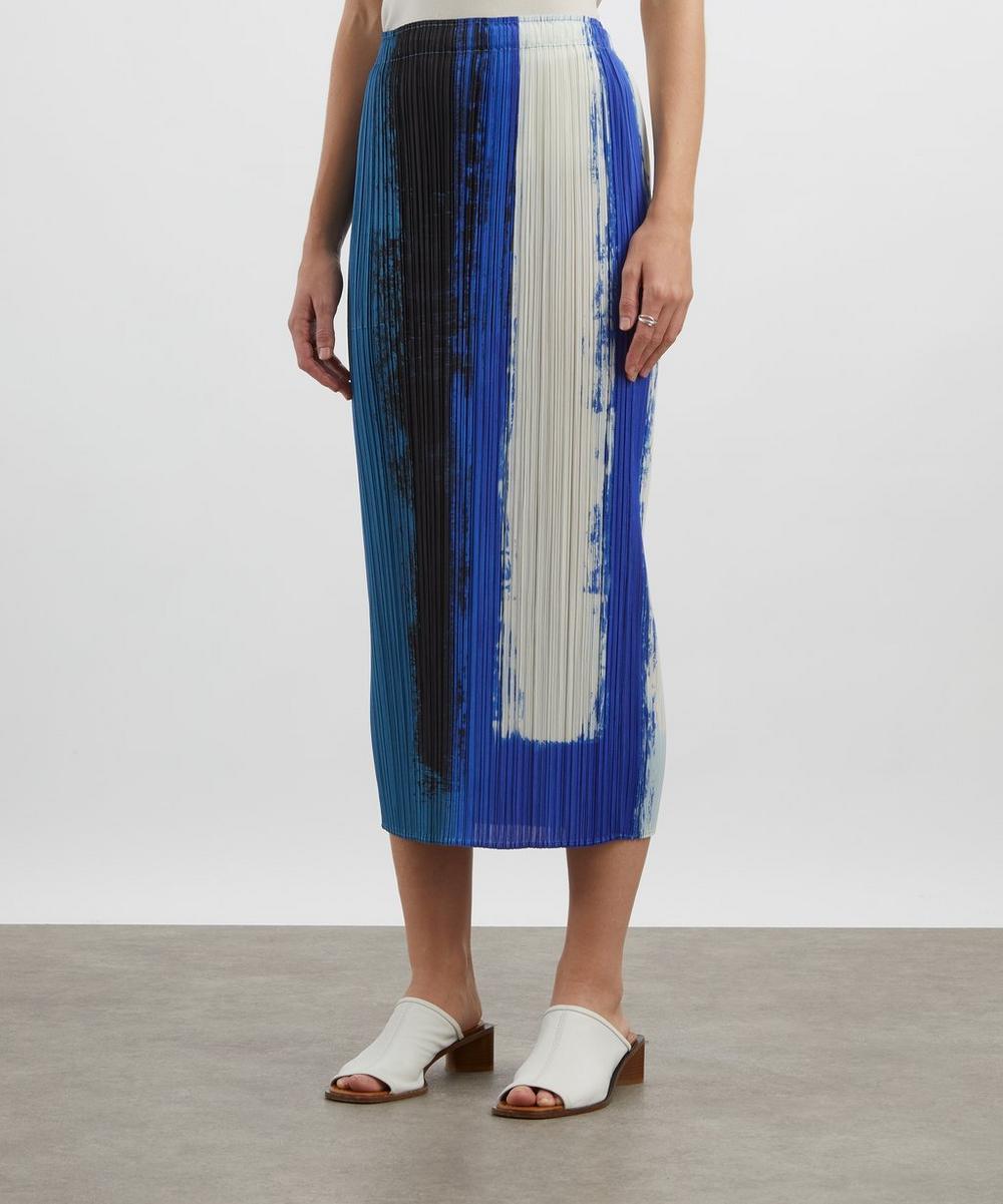 Liberty London Pleats Please Issey Miyake JUMP Blue Pleated Midi Skirt